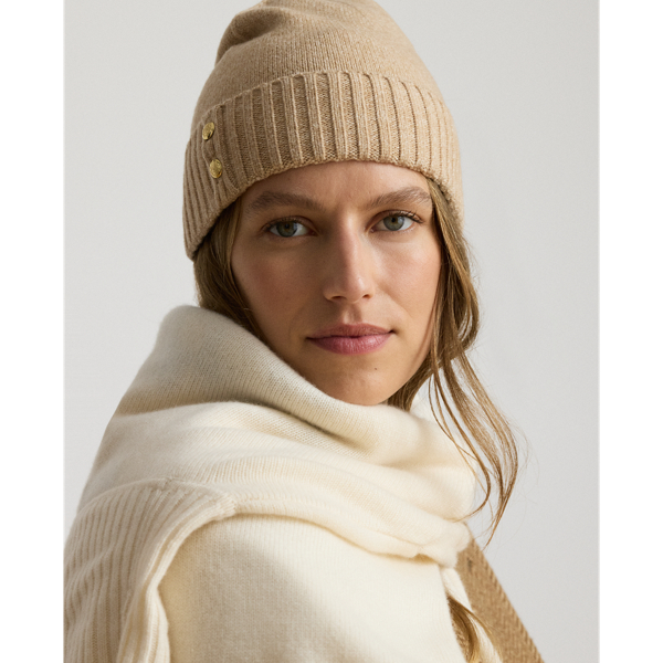 Button-Trim Knit Beanie