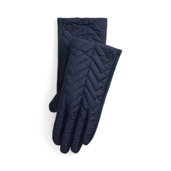 Chevron-Quilted Tech Gloves Lauren 1