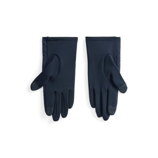 Plaid Diamond-Quilted Tech Gloves