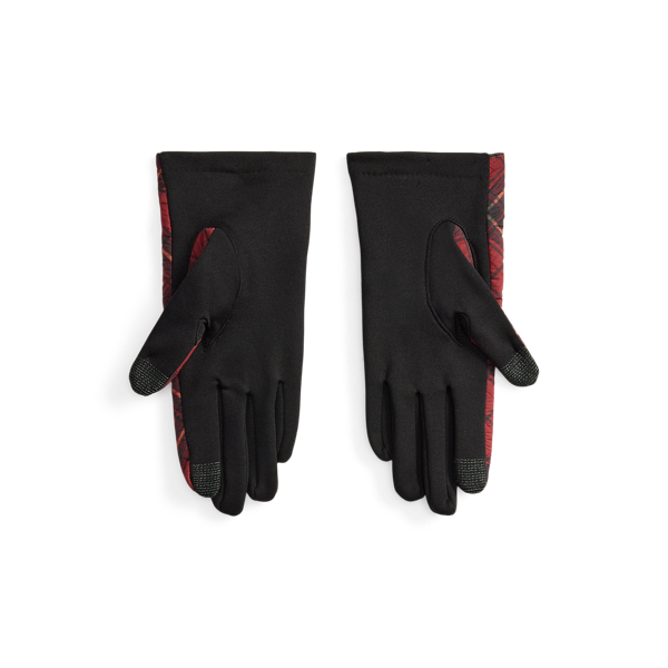Gesteppte Touchscreen-Handschuhe Lauren in Rot kariert 2