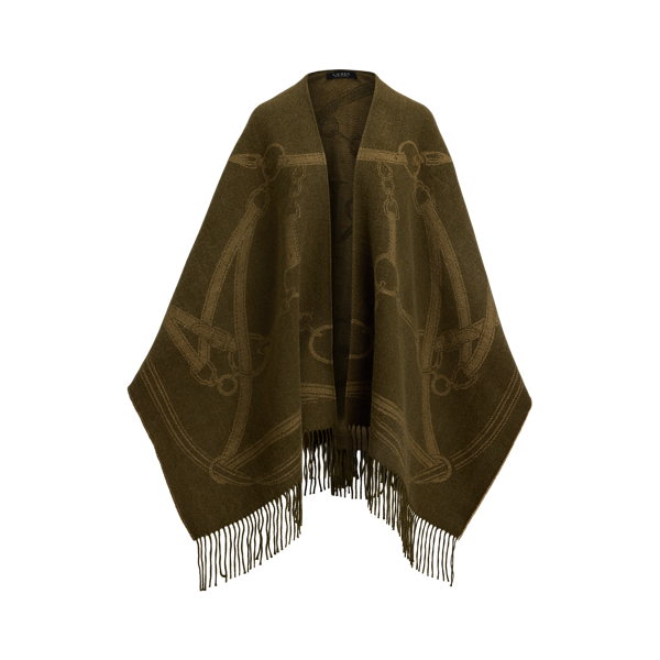Logo & Belting-Motif Jacquard Ruana Lauren 1
