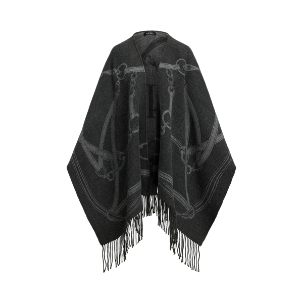 Buckle-Trim Wool-Blend Cape