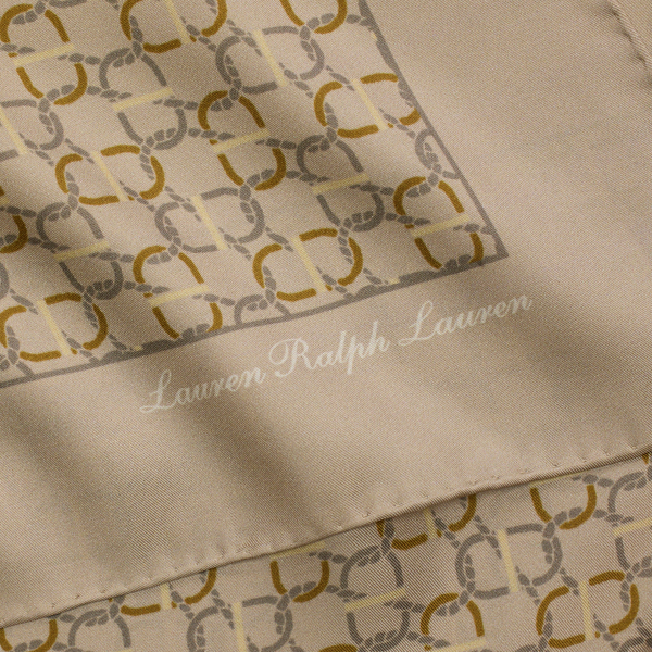 Seidentuch mit geometrischem Druck Lauren in Birkenbraun 3