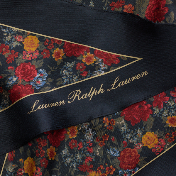 Floral Silk Diamond Scarf