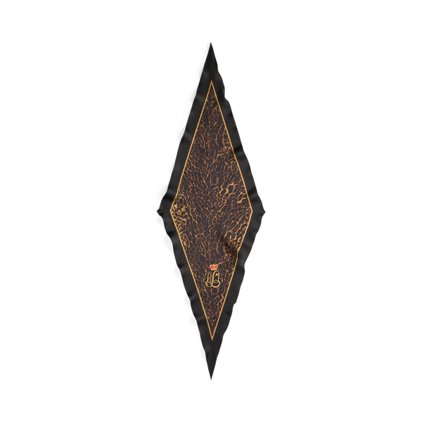 Leopard-Print Silk Diamond Scarf