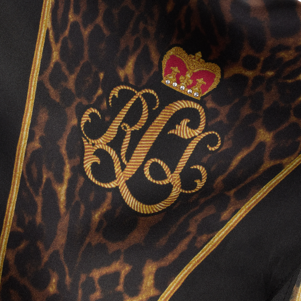 Leopard-Print Silk Diamond Scarf