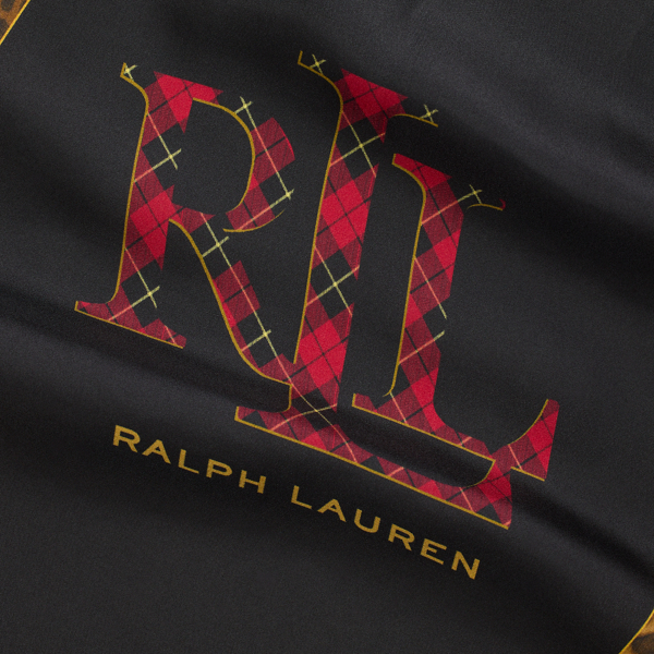 Plaid Logo Silk Diamond Scarf