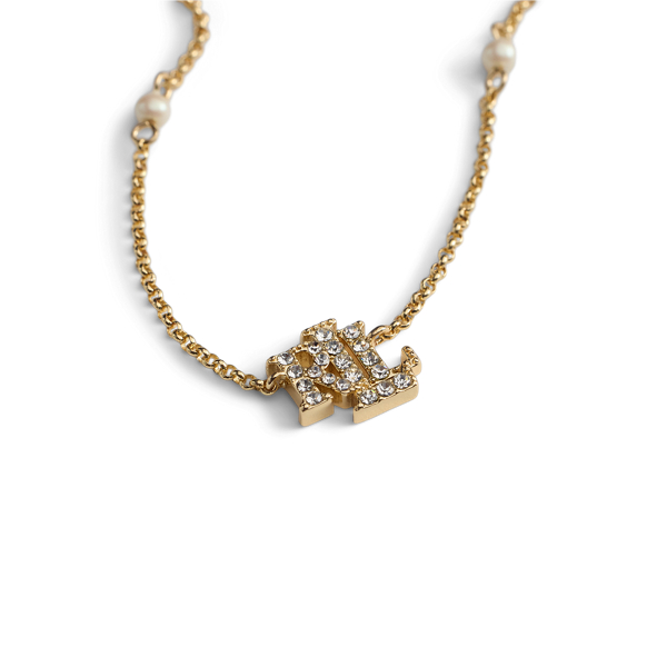 パヴェ ロゴ & フェイクパール ペンダント ネックレス | ラルフ