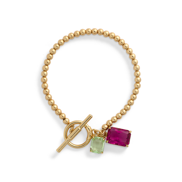 Gold-Plated Brass-Enamel Charm Bracelet