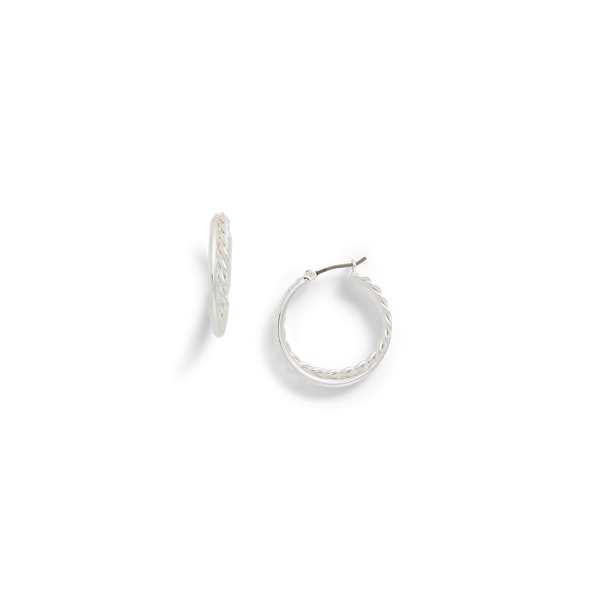 シルバープレーテッド ツイステッド フープ ピアス | ラルフ