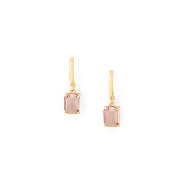 Mini-créoles plaquées or avec pierres Lauren en Or/Rose 1