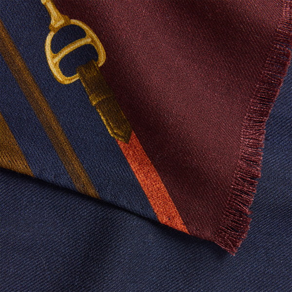 Logo Belting-Print Wool Scarf