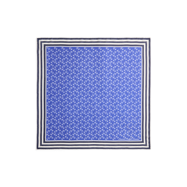 Cruise Royal Anchor-Print Striped Square Scarf Lauren 2