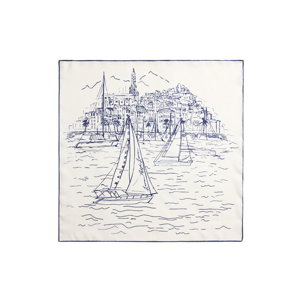 Seidentuch mit Landschaftsdruck Lauren in Navy 2