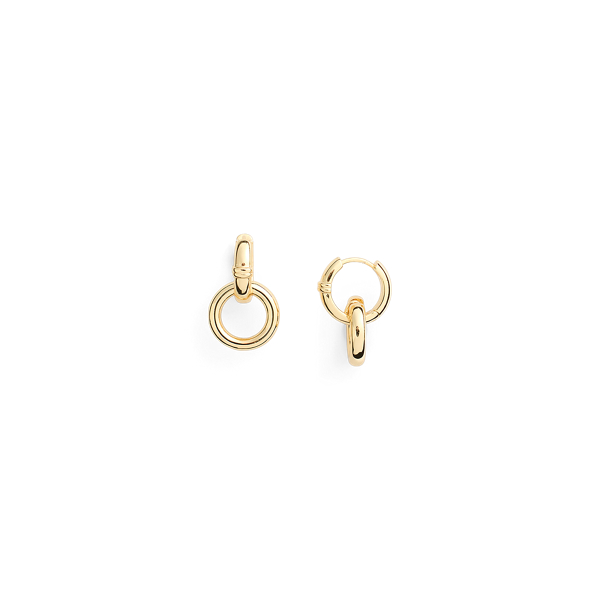 Gold-Plated Hoop Drop Earrings