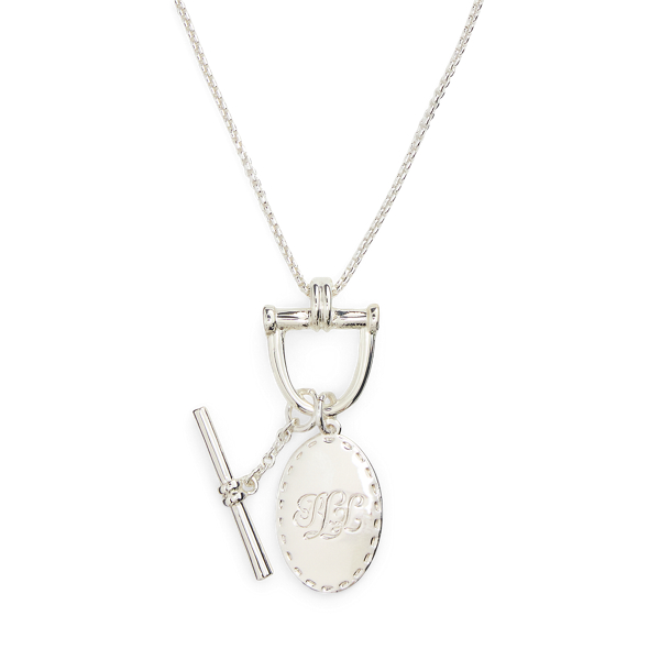Silver-Plated Stirrup Pendant Necklace