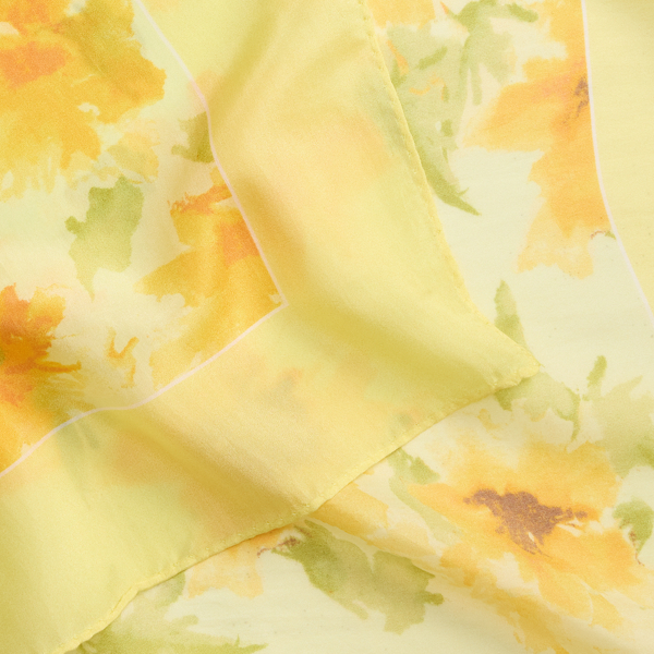 Seidentuch mit Blumenmuster Lauren in Zitronensorbet 3