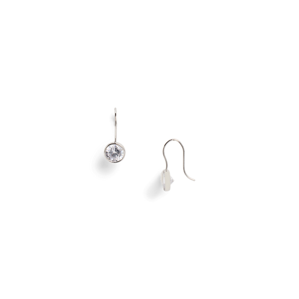 Rhodium-Plated Cubic Zirconia Earrings