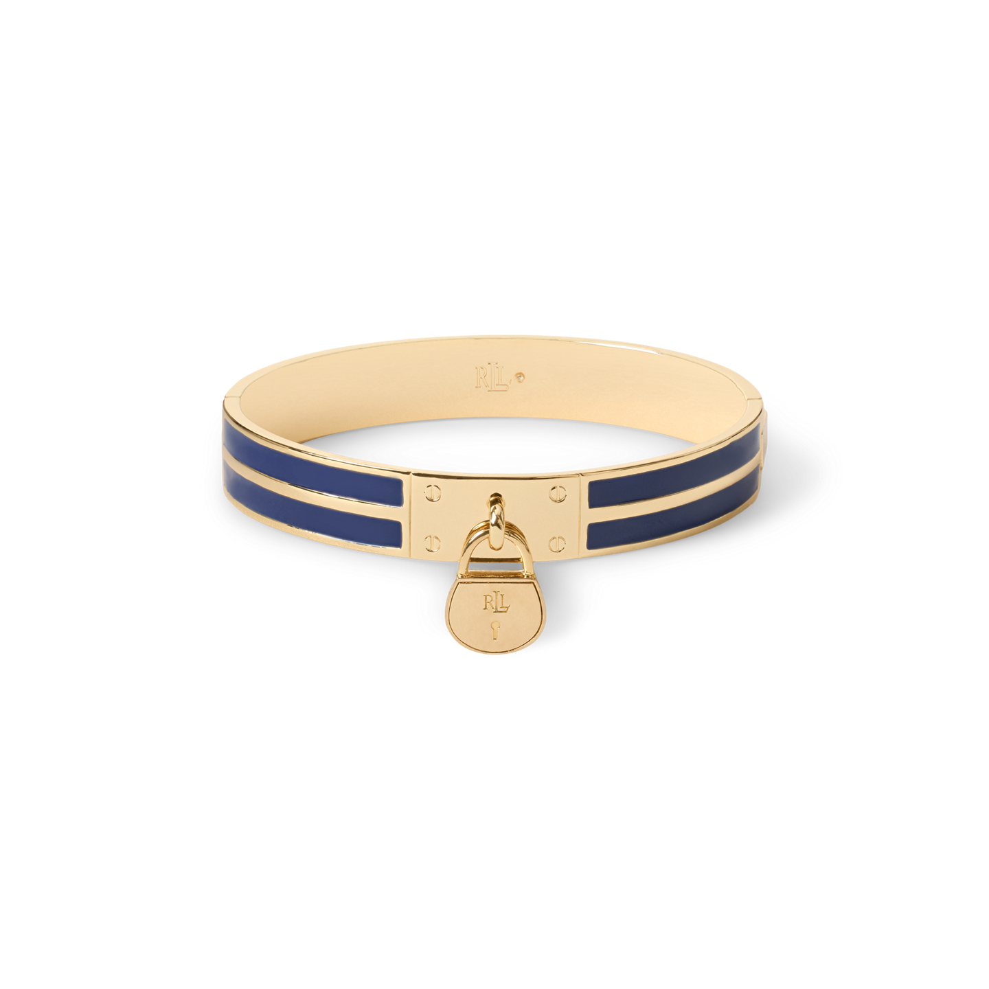 Браслет Ralph Lauren Gold-Plated Padlock-Charm Hinge, цвет: Золотой / Тёмно-синий — фото 3