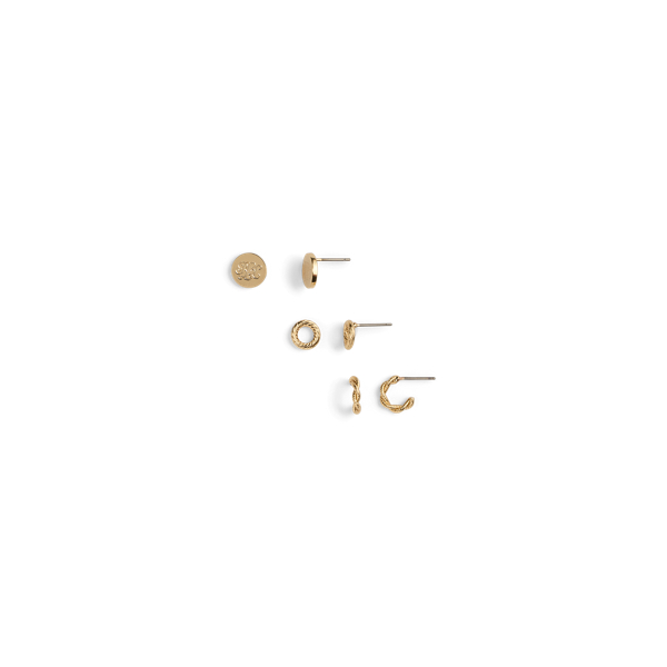 Gold Gold-Plated Rope & Logo Earring Set Lauren 2