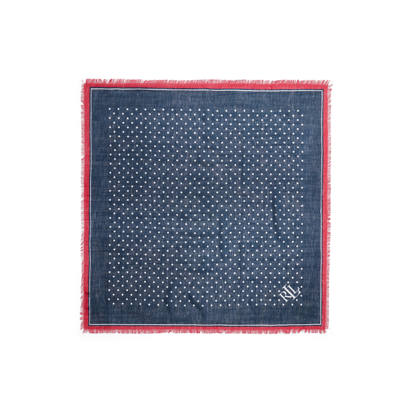 Leinen-Baumwoll-Tuch mit Punkten Lauren in Navy 2
