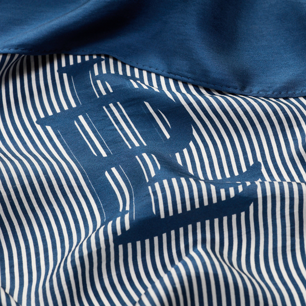 Refined Navy Striped Belting-Print Silk Square Scarf Lauren 3
