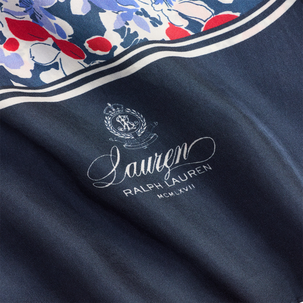 Seidenschal mit Blumenmuster Lauren in Navy 3