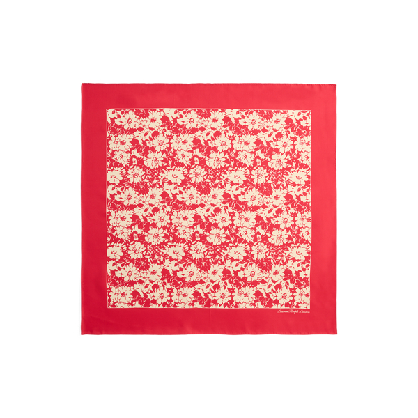 Seidentuch mit Blumenmuster Lauren in Kreuzfahrt-Rot 2