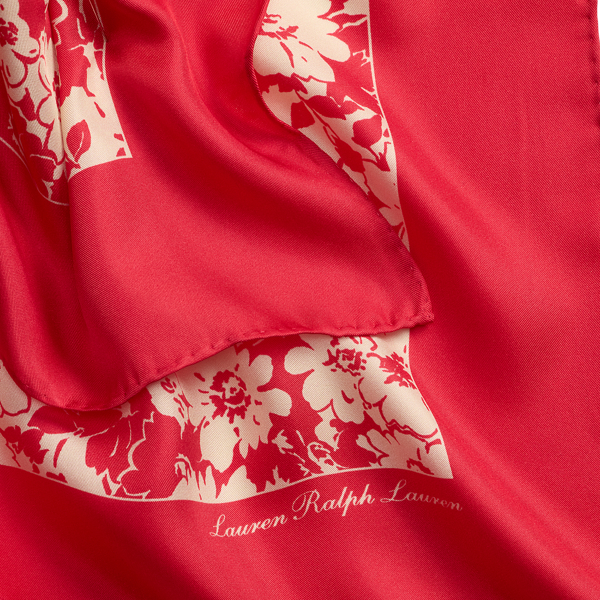 Seidentuch mit Blumenmuster Lauren in Kreuzfahrt-Rot 3
