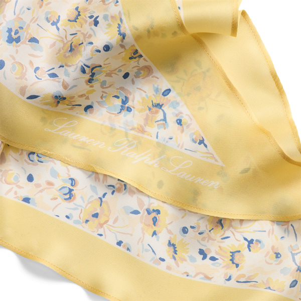 Lemon Sorbet Floral Silk Diamond Scarf Lauren 3