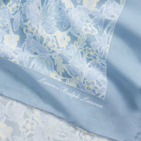 Baumwoll-Seiden-Tuch mit Blumenmuster Lauren in Blaue Note 3