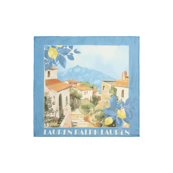 Quadratisches Tuch mit Landschaftsmotiv Lauren in Blaue Note 2