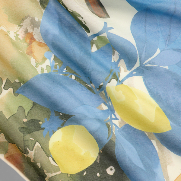 Quadratisches Tuch mit Landschaftsmotiv Lauren in Blaue Note 3