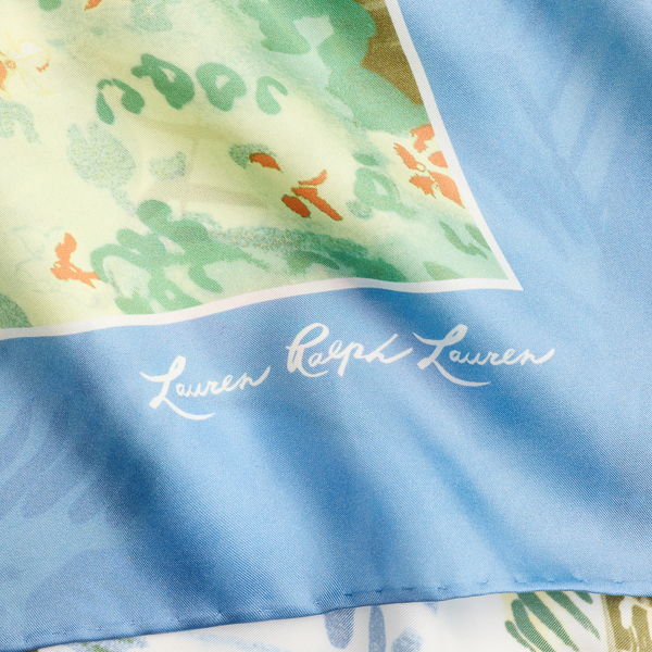 Blue Note Coastal-Print Silk Square Scarf Lauren 3