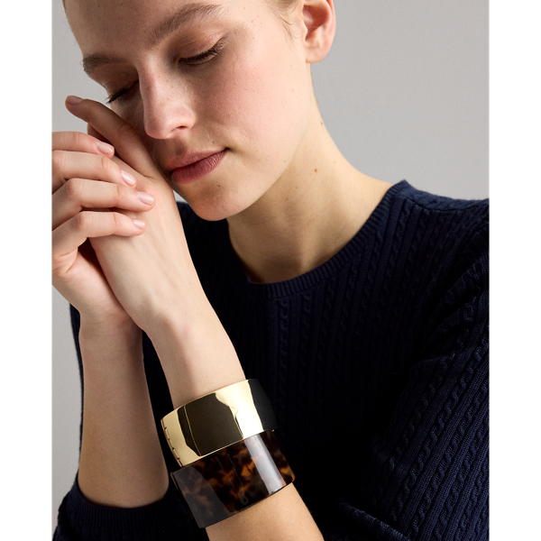 Gold Gold-Plated Wide Hinge Bangle Lauren 3