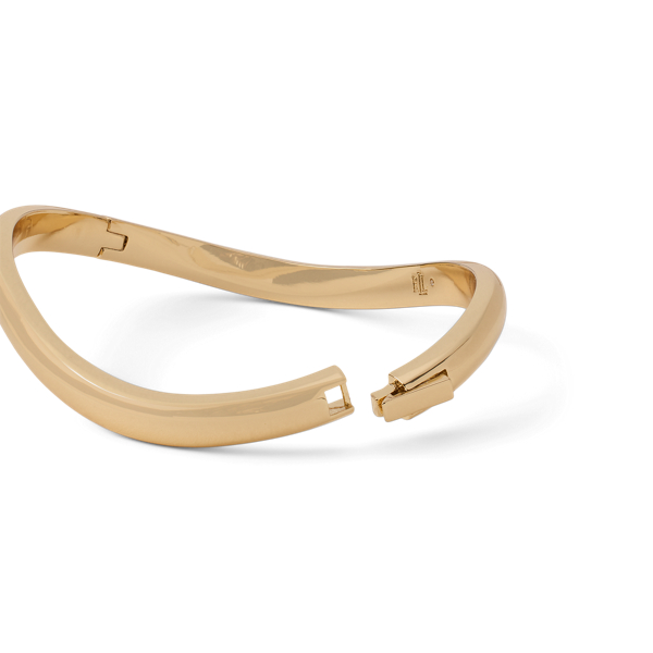 Gold Gold-Plated Brass Hinge Bangle Lauren 2
