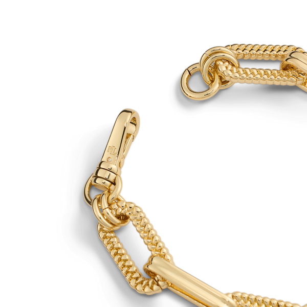 Gold Gold-Plated Herringbone Link Bracelet Lauren 2