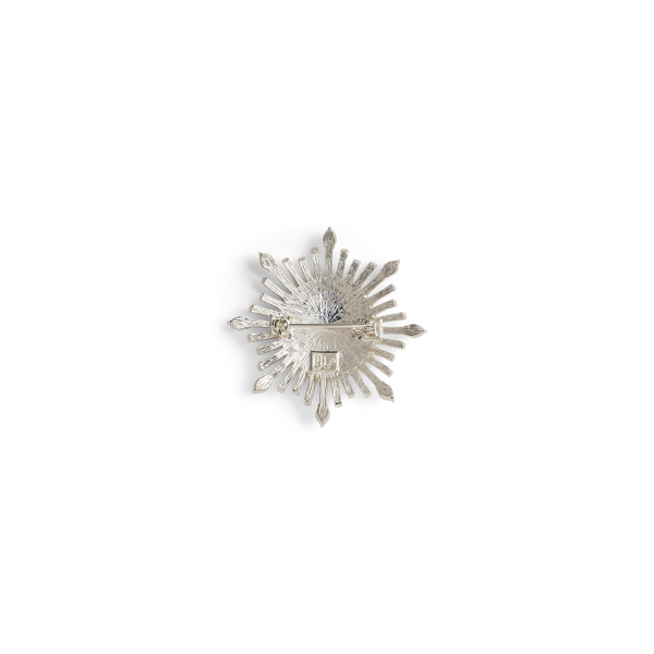 Silver Two-Tone Pav&eacute; Starburst Crest Pin Lauren 2