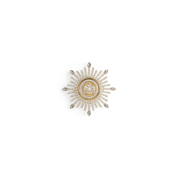 Silver Two-Tone Pav&eacute; Starburst Crest Pin Lauren 1