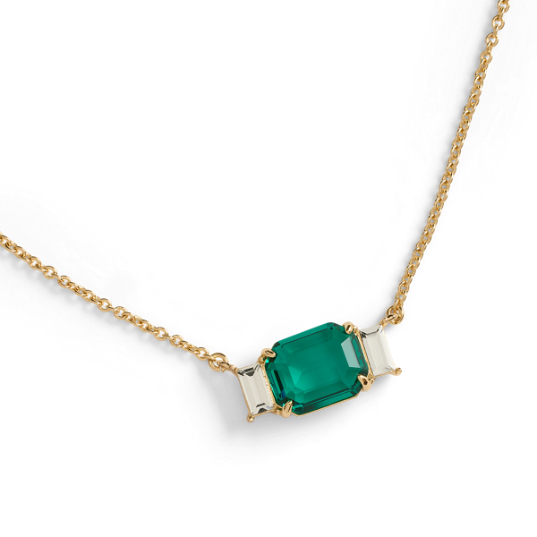 Gold-Plated Stone Pendant Necklace