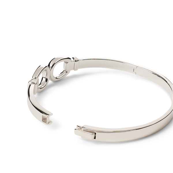 Silver Sterling Silver Horse Bit Hinge Bangle Lauren 2