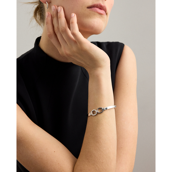 Silver Sterling Silver Horse Bit Hinge Bangle Lauren 3
