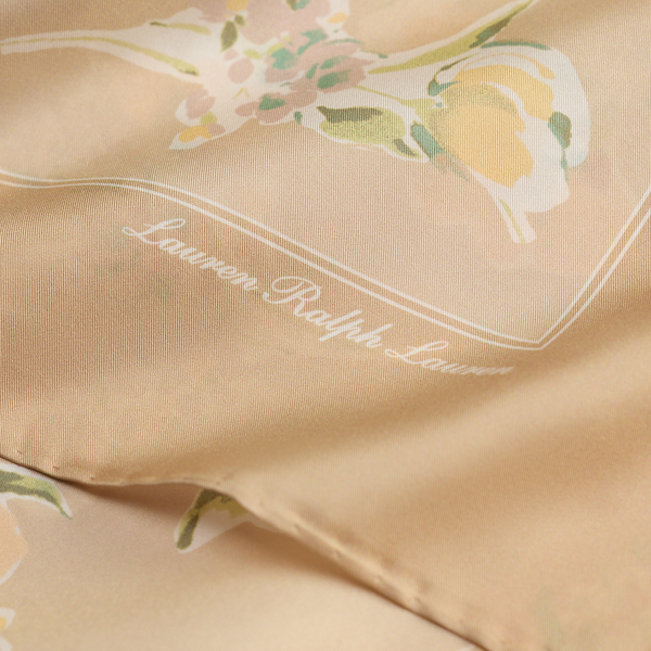Lauren Floral Silk Square Scarf 진저 탠 3