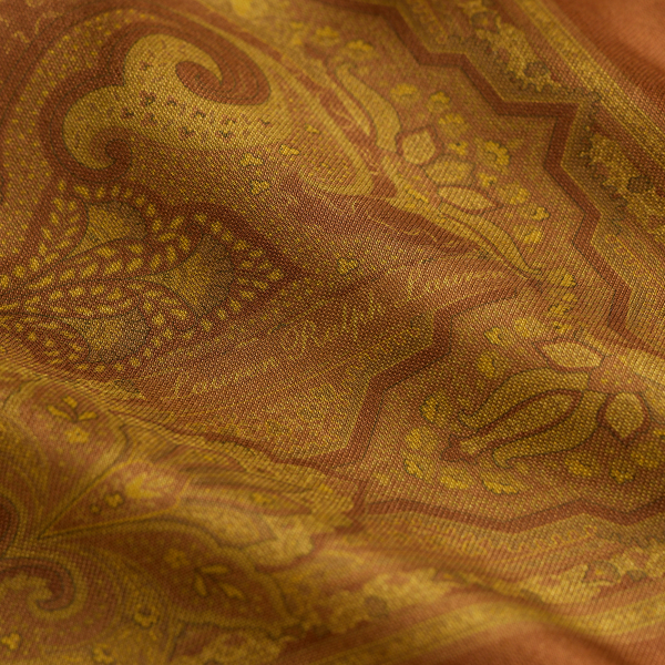 Red Terracotta Paisley Silk Square Scarf Lauren 3