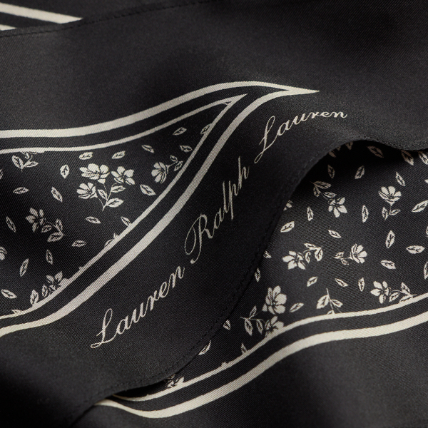 Seidentuch mit Blumenmuster Lauren in Schwarz 3