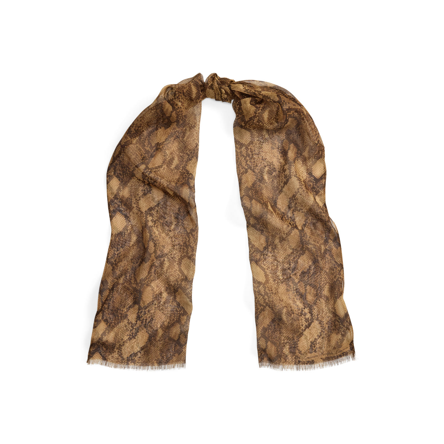 Женский шарф Ralph Lauren Python-Print Silk Wrap, цвет: Табачный бронзовый — фото 2