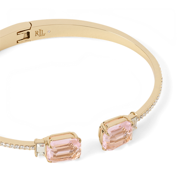 Vergoldeter Scharnierarmreif Lauren in Gold/Rosa 2