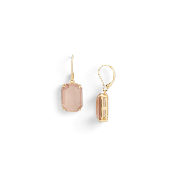 Vergulde oorhangers met stenen Lauren in Goud/Roze 2
