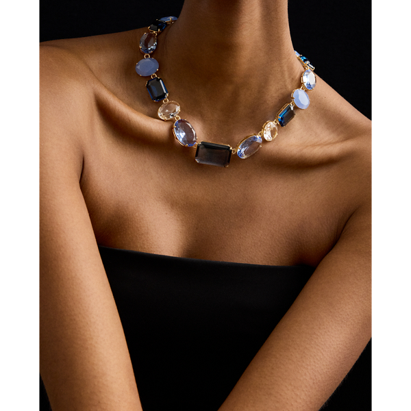 Gold/Blue Gold-Plated Stone Necklace Lauren 3