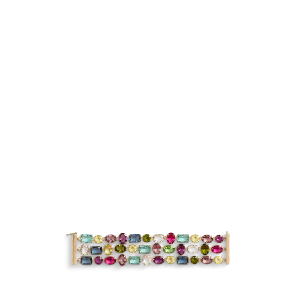 Gold/Multi Gold-Plated Stone Multistrand Bracelet Lauren 2